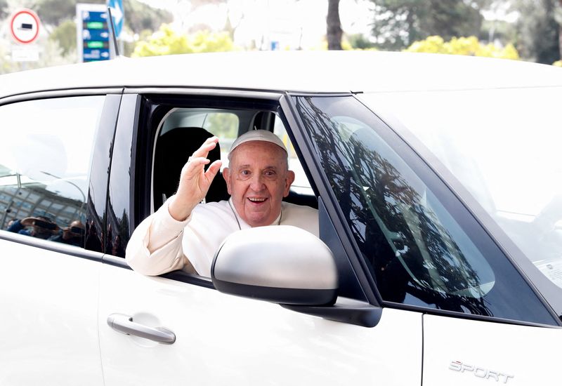 Pope Francis leaves hospital, saying 'I'm still alive'