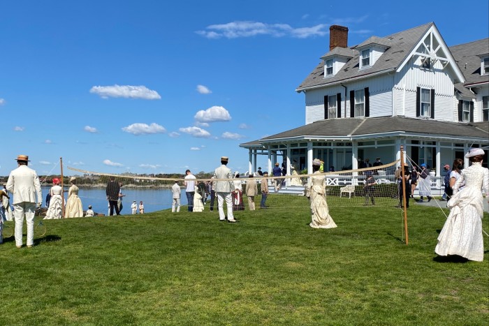 Shooting a scene from ‘The Gilded Age’ in Newport, Rhode Island