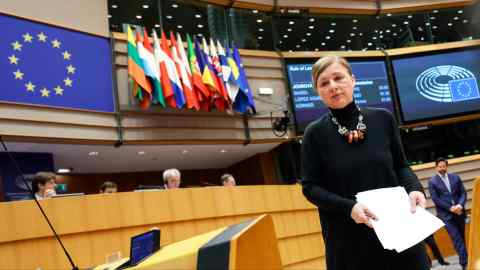 Věra Jourová attends a plenary session of the European parliament