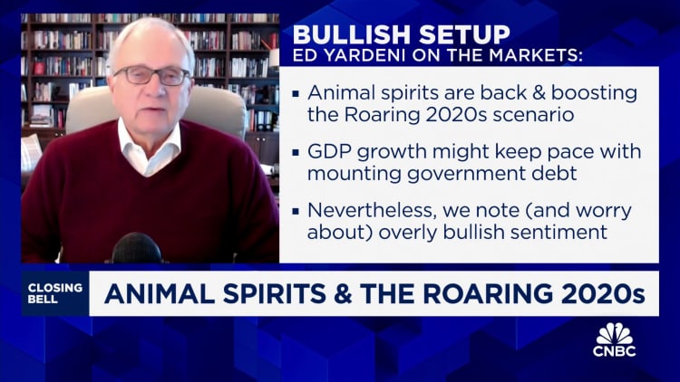 The return of animal spirits sets the stage for more upside in months ahead, says Ed Yardeni