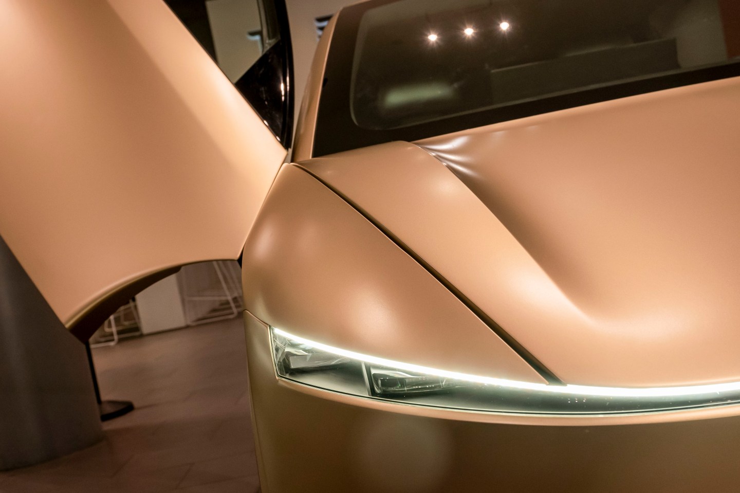 A Tesla Cybercab prototype at a Tesla store in San Jose, California, US, on Tuesday, Nov. 12, 2024. (Photo: David Paul Morris/Bloomberg/Getty Images)