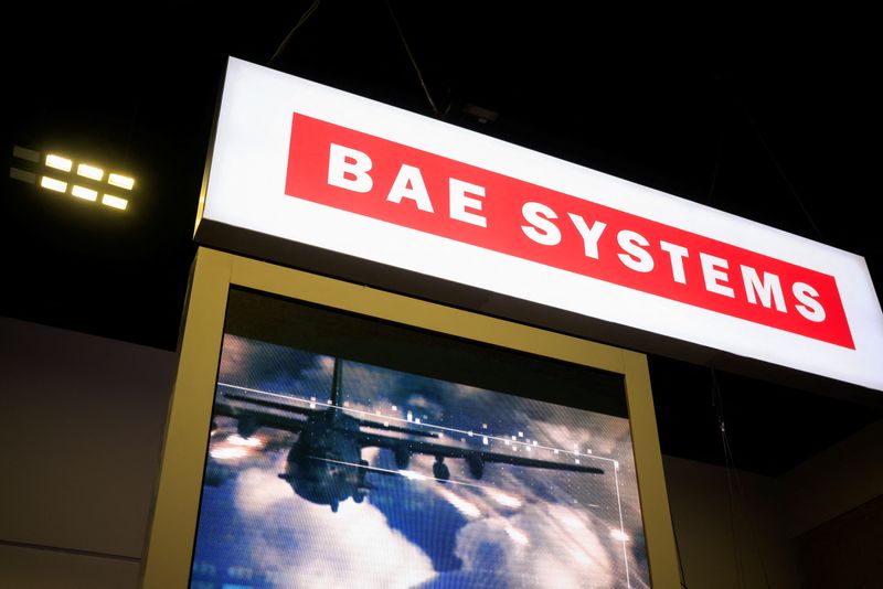 © Reuters. FILE PHOTO: Signage is displayed at the BAE Systems plc booth at Special Operations Forces (SOF) Week for defense companies, in Tampa, Florida, U.S., May 7, 2024.  REUTERS/Luke Sharrett/File Photo